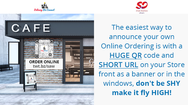 Get Online Ordering with a HUGE QR Code and SHORT URL on Your Store Front