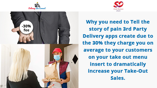 Tell Customers Your Pain Caused by 30% Charge on Every Take-out to Increase Sales