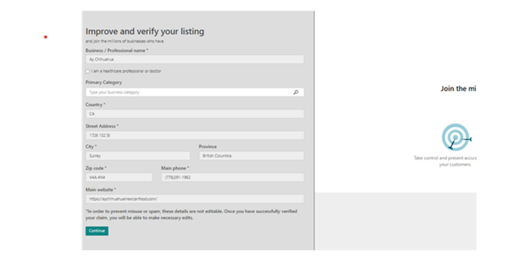 Bing Places for Business Profile - Improve and verify your listing